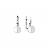 Cercei perle naturale albe din argint cu tortita DiAmanti SK21224EL-W-G